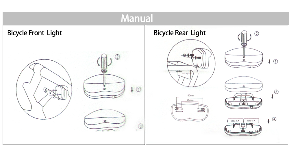Set prednjeg i stražnjeg svjetla za bicikl (8)