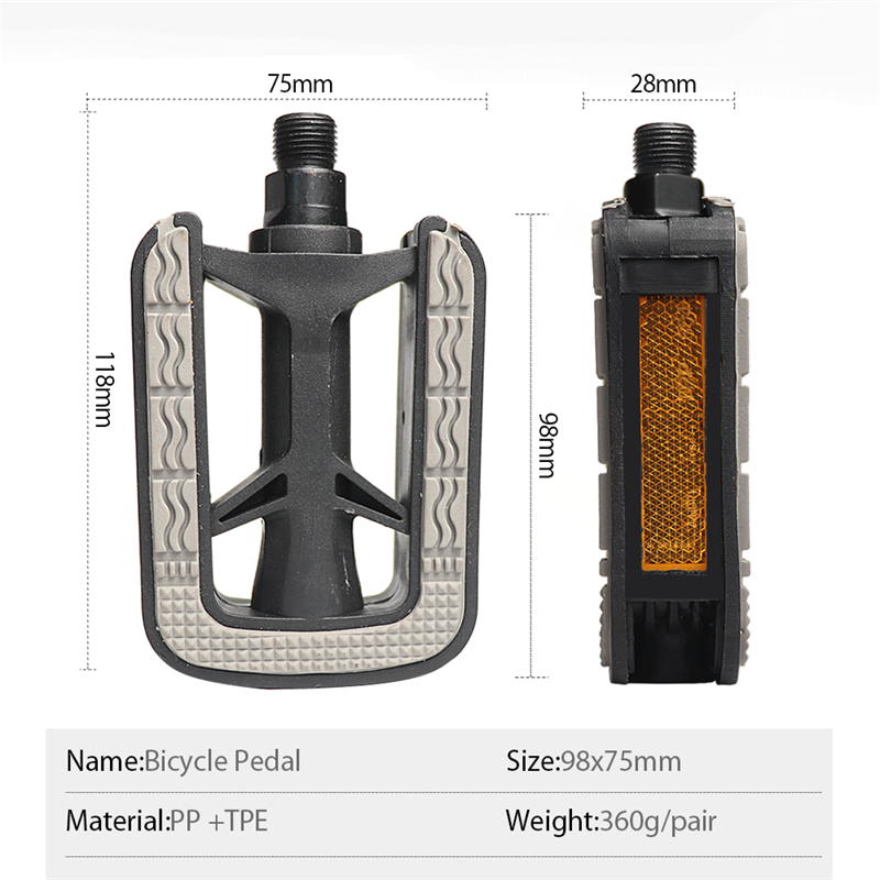 PP+TPE protuklizna pedala za bicikl s reflektorom odobrena od strane AS 2142 za e-bicikl MTB bicikl (2)